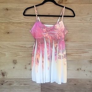 Mudd White and Pink Swing Top Camisole Size Small- could be maternity